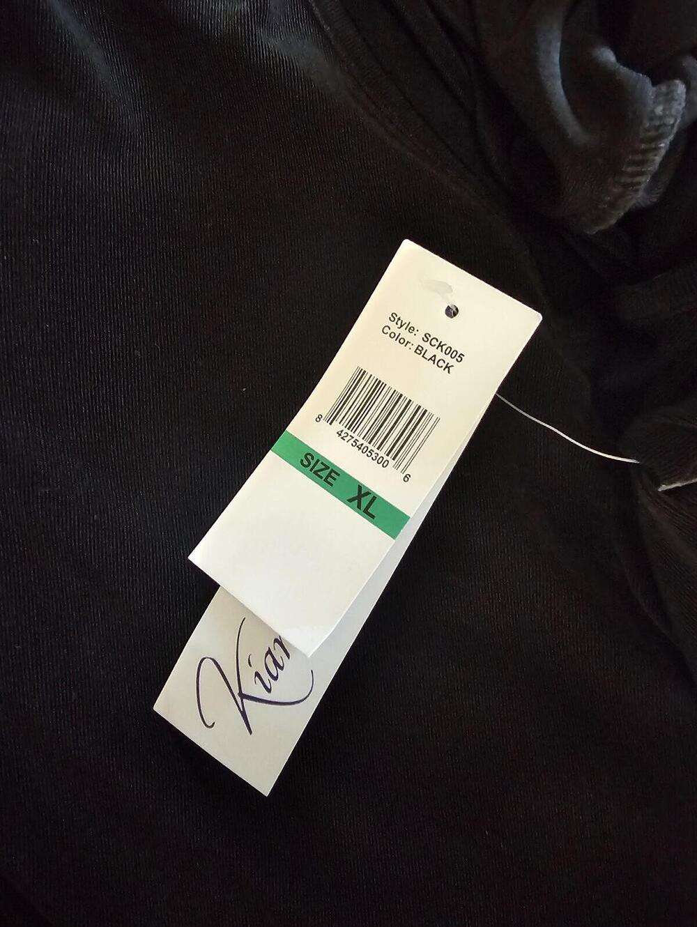 Kiara Black Long Sleeve V-Neck Top XL - Picture 3 of 4